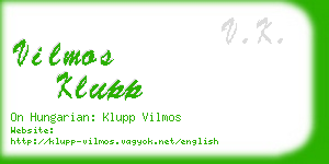 vilmos klupp business card